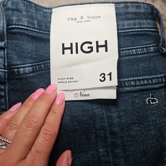 Rag & Bone Womens Dark Wash Nina High Rise Ankle Skinny Jean 31 - Picture 8 of 13